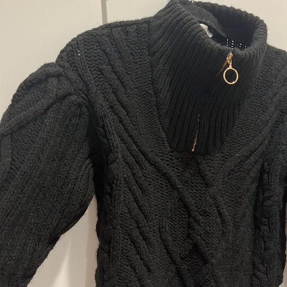 Mango black sweater with zipper, size S - Picture 3 of 3